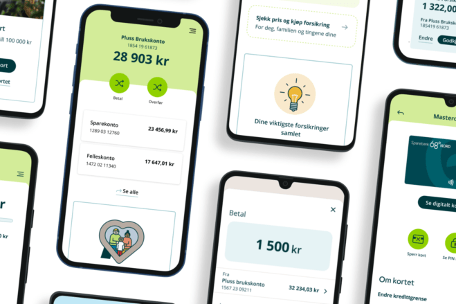 Flere eksempler på skjermbilder fra ny mobilbank