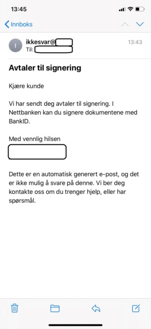 Digital signatur e-postvarsel
