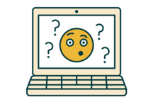 Forvirret emoticon i laptop